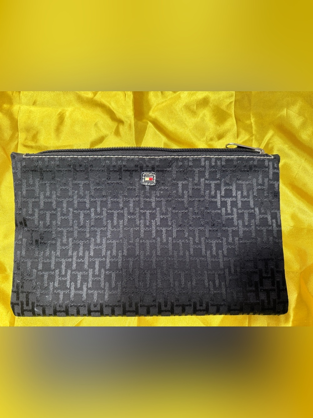 Tommy Hilfiger Black Monogram Laptop Pouch